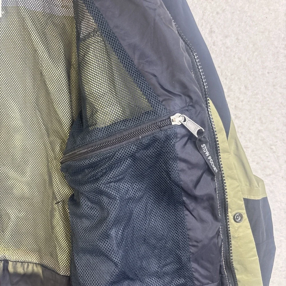 The North Face Jacket Mens Medium Green Black Hooded Full Zip Gore-Tex Ski